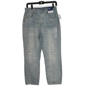 NWT Old Navy High Rise Slouchy Straight Cropped Distressed Jeans Womens Sz 16